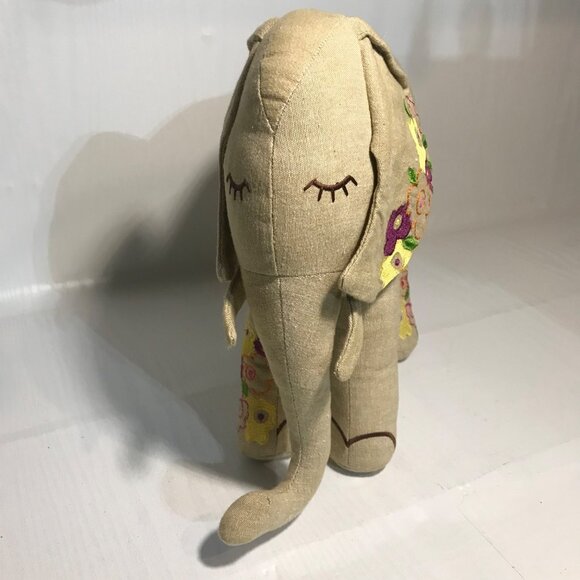 Handcrafted Linen Elephant With Colorful Embroidery - Made In India - 11.5 Inche - Picture 8 of 10